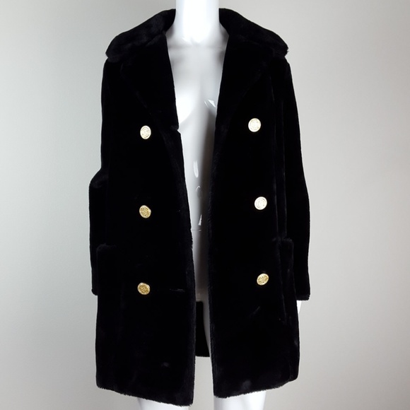 Vintage Jackets & Blazers - HELD Vintage 60's Susan Lynn Black Faux Fur Coat